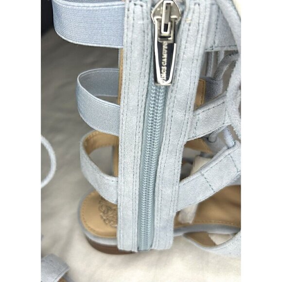 Vince Camuto Helayn Gladiator Sandals Women's Size 6.5 / 36.5 Light Blue Suede - Picture 5 of 14